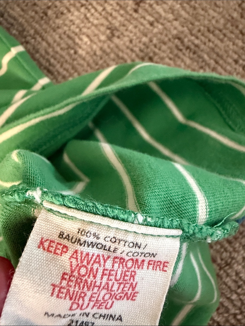 Boden Green and White Striped Polo Shirt With Pocket Boys Size 11-12Y - Picture 7 of 8